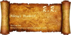 Rényi Rudolf névjegykártya
